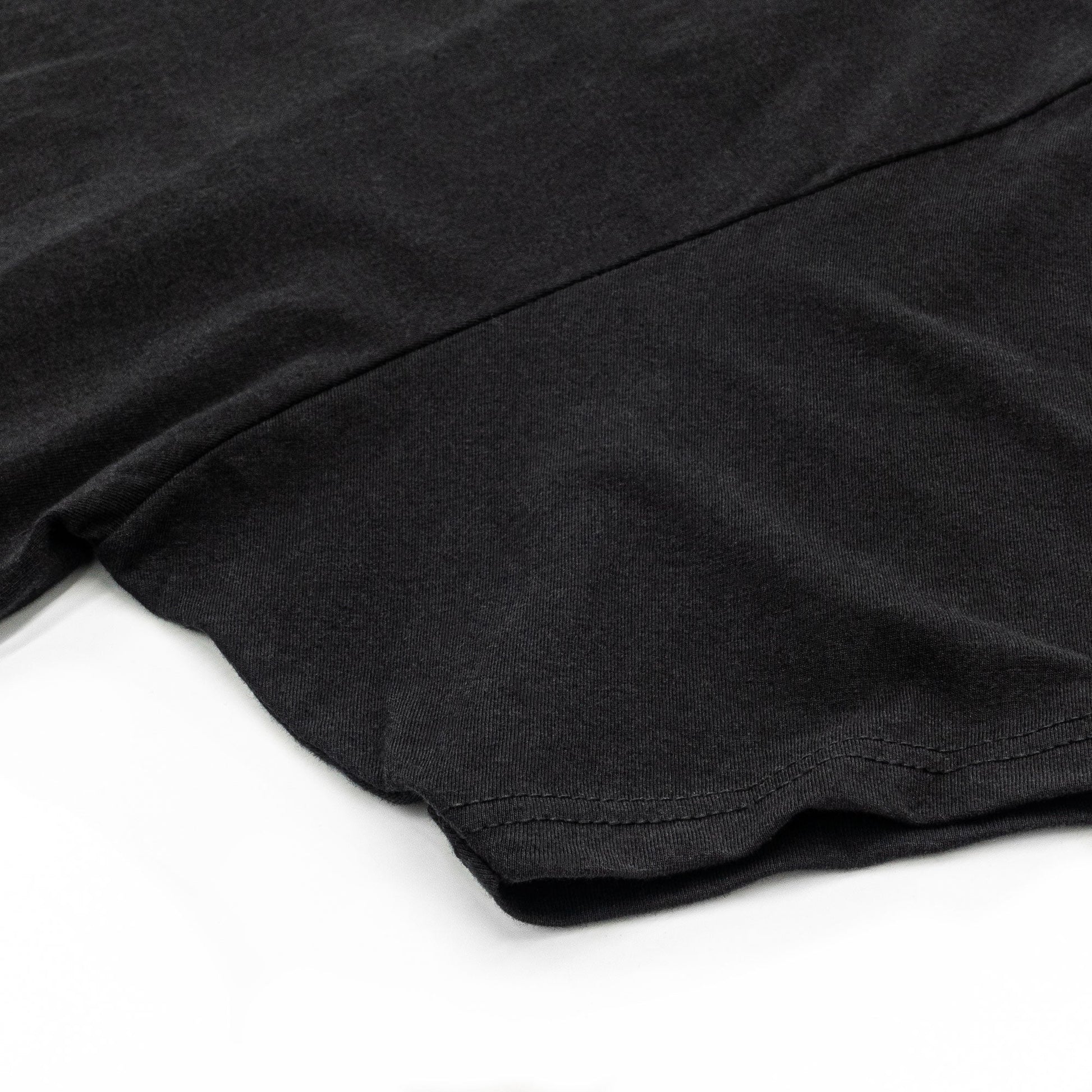 Close-up of a black fabric texture on a white background