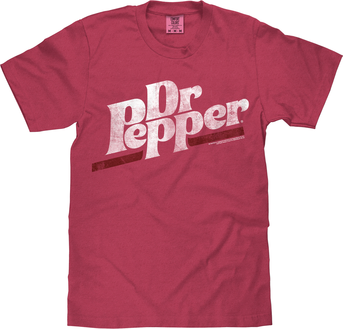 Distressed Dr Pepper Logo T-Shirt - Brick Red