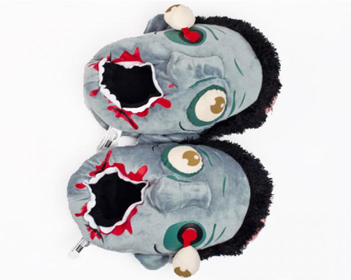 Blue Zombie Slippers Top View